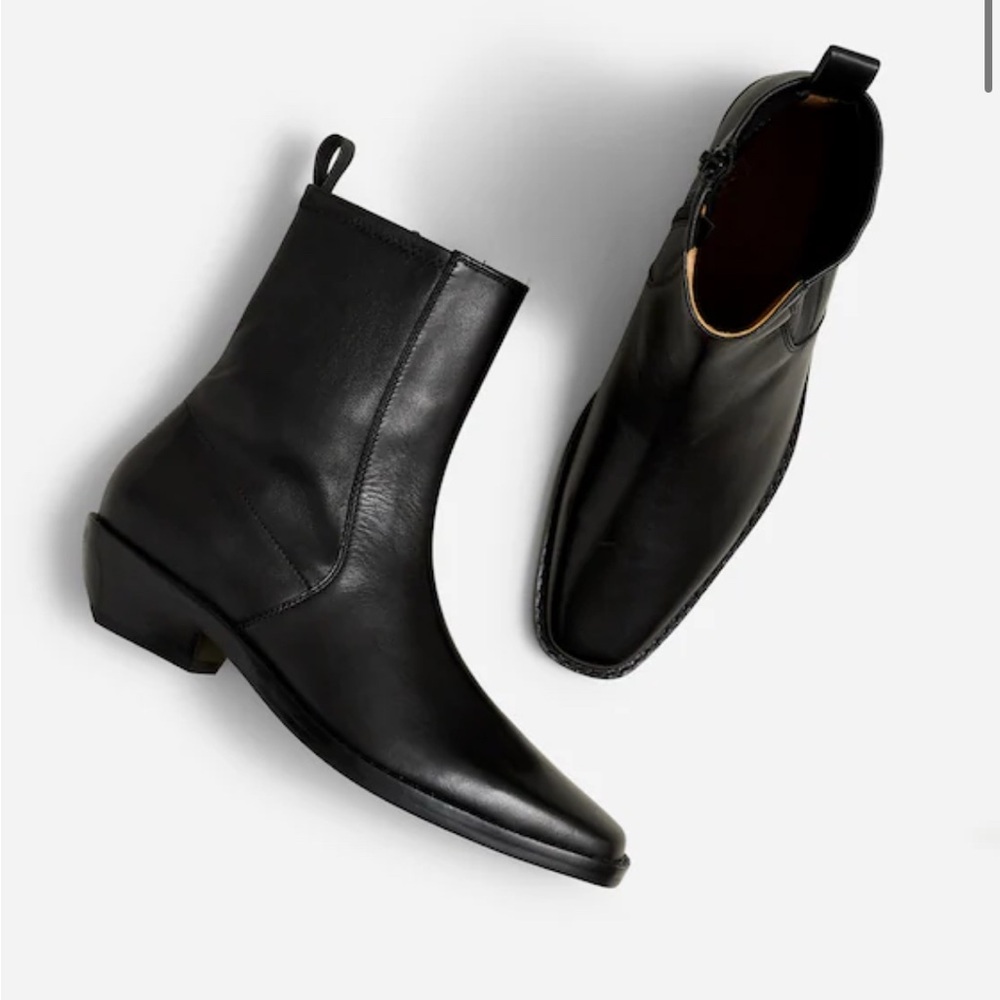 Madewell Black Leather Idris Ankle Boots